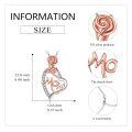 wholesale 925 Sterling Silver Mom Heart Rose Pendant Necklace With Cubic Zirconia For Women-0-3
