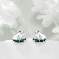 wholesale 925 Sterling Silver Green Enamel Frog Stud Earrings Animal s for Women Girls-0-4