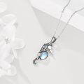 wholesale 925 Sterling Silver Seahorse with Blue Stone Pendant Necklace for Women Sea Life  48 Chain Length-0-4