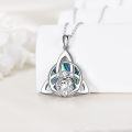 wholesale 925 Sterling Silver Abalone Shell Triquetra Pendant Necklaces for Women Irish Lucky Charm s 43cm Chain Length-0-1