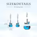 TOUPOP 925 Sterling Silver Turquoise Music Dangle Earrings For Women-0-3