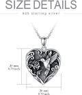 wholesale TOUPOP Sterling Silver Heart Locket Necklace Hummingbird Locket Pendant That Holds Pictures Photo Hummingbird Jewelry For Women Friends Family -0-4