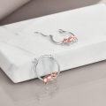 wholesale 925 Sterling Silver Sleeping Cat Hoop Earrings - Adorable Animal  for Women and Girls-0-3