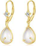wholesale 14K Gold Moonstone Teardrop Leverback Earring for Women's Fashion s-0-0