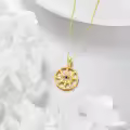 wholesale 10K Gold Evil Eye Pendant with Stars and Moon Necklace Wholesale for Women-0-3