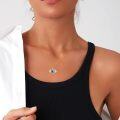 wholesale 14K Gold Blue Evil Eye CZ Pendant Necklace for Women-0-5