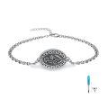 wholesale 925 Sterling Silver Oxidized Floral Oval Locket Bracelet With Filling Tool Set-0-48