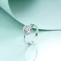 TOUPOP Sterling Silver Sunflower Rose Initial Butterfly Adjustable Rings-0-4