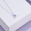 wholesale 925 Sterling Silver Green CZ Round Pendant Chain Necklace for Women Girls-0-29