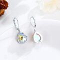 wholesale 925 Sterling Silver Blue Moonstone Honeybee Teardrop Leverback Drop Earrings-0-1
