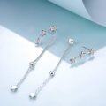wholesale 925 Sterling Silver Star & Moon Drop Dangle Earrings for Women - Stud Earwire  Set-0-3