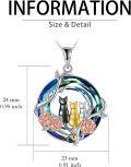 wholesale Sterling Silver Blue Crystal Cat Necklace for Women Mom Birthday Gift-0-11