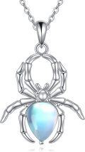 wholesale 925 Sterling Silver Moonstone Spider Pendant Necklace for Women - Unique Gemstone s-0-0