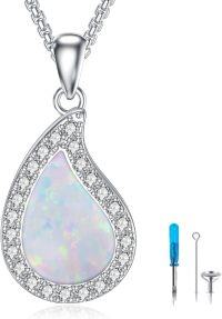 wholesale Sterling Silver Opal Urn Necklace for Ashes Cremation Jewelry-Teardrop