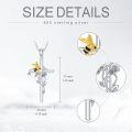 wholesale 925 Sterling Silver Bee and Flower Cross Pendant Necklace - Christian  for Women & Girls-0-5