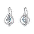wholesale 925 Sterling Silver Seahorse Turquoise Clip Earrings White Gold Plated Ocean Jewelry For Women-0-0
