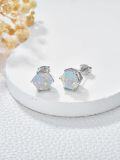 wholesale Sterling Silver Opal Turquoise Black Hair Crystal Stud Earrings for Women-0-2