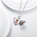 wholesale 925 Sterling Silver Heart-Shaped Bear Family Pendant Necklace with Chain s for Women-0-3