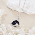 wholesale 925 Sterling Silver Starry Night Sky Mermaid Pendant Necklace-0-1