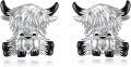 wholesale 925 Sterling Silver Highland Cow Stud Earrings-0-0