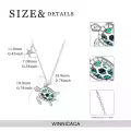 TOUPOP Sterling Silver Abalone Shell Turtle Pendant Necklace-0-2