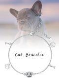 wholesale 925 Sterling Silver French Bulldog Bracelet with Paw Print Adjustable Charm Bracelets Animal Jewelry Birthday Christmas Gifts for Pet Lover-0-5