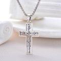 wholesale 925 Sterling Silver Barbed Wire Cross Pendant Religious  for Men & Women-0-2