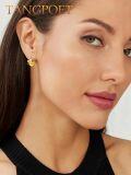 wholesale 925 Sterling Silver Plated Gold 24k  Bow Tie Design Large Round Hoop Earrings for Women-0-3