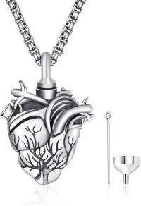 wholesale 925 Sterling Silver Aunt Cremation Necklace Wholesale Engraved Heart Urn Pendant-Heart-Personalized-Heart
