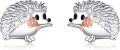 wholesale 925 Sterling Silver Hedgehog Rose Gold Nose Stud Earrings for Women Girls Minimalist  6mm Diameter-0-0