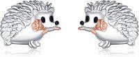 wholesale 925 Sterling Silver Hedgehog Rose Gold Nose Stud Earrings for Women Girls Minimalist  6mm Diameter-Hedgehog