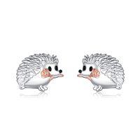 wholesale 925 Sterling Silver Hedgehog Rose Gold Nose Stud Earrings for Women Girls Minimalist  6mm Diameter-Hedgehog