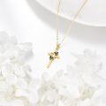 wholesale 14K Gold Cross Butterfly Pendant Necklace for Women Blue Enamel -0-3
