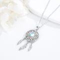 wholesale 925 Sterling Silver Dreamcatcher Feather Pendant Necklaces for Women - I Love You to the Moon & Back-0-1