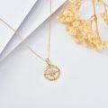 wholesale 14k Gold Compass Pendant Necklace With Lab Diamond Accents And Directional Markers-0-3