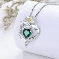 wholesale TOUPOP Birth Flower Necklace 925 Sterling Silver Heart Birthstone Pendant Necklaces Birth Month Floral Jewelry Birthday Christmas Gifts For Women Her -0-4