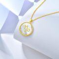 wholesale Gold 925 Sterling Silver Mother of Pearl Virgo Zodiac Pendant Necklace-0-2