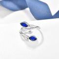 wholesale 925 Sterling Silver Leaf Ring with Birthstone Adjustable Wrap Promise Engagement Wedding Rings for Women-0-41