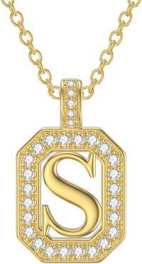 wholesale 14K Gold Moissanite A Z Letter Pendant Necklace for Women 16+2 -S