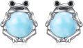 wholesale  Sterling Silver Moonstone Cat Frog Fox Axolotl Panda Cow Monkey Stud Earrings -0-0