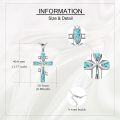wholesale 925 Sterling Silver Turquoise Inlay Cross Pendant Necklace Religious  for Women and Men-0-4