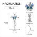 wholesale 925 Sterling Silver Butterfly Cross Pendant Necklace for Women Gifts for Mom Wife-0-1