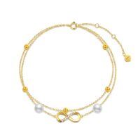 wholesale 14k Gold Infinity Necklace Wholesale With Pearls-Yellow Gold