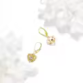 wholesale 10K Gold Celtic Knot Heart Shape CZ Drop Earrings Wholesale for Women Irish Style-0-2