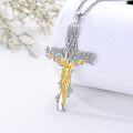 wholesale 925 Sterling Silver Olive Branch Tree of Life Jesus Christ Crucifix Pendant Necklace for Men & Women - Religious Jewelry with Chain (24)-0-2
