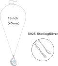 wholesale 925 Sterling Silver Moonstone Crescent & Sun Pendant Necklace - Celtic Jewelry for Women-0-5