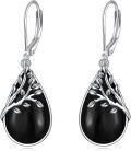 wholesale Sterling Silver Abalone Teardrop Dangle Leverback Earrings for Women Girls-0-5