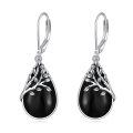 wholesale 925 Sterling Silver Moss Agate Tree of Life Drop Earrings for Women and Girls-0-5