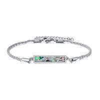 wholesale 925 Sterling Silver Abalone Shell Musical Note Design Bar Bracelet for Women-Musical Note