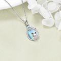 wholesale 925 Sterling Silver Teardrop Moonstone Frog Pendant Necklace-0-2